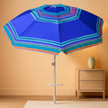 7Ft Heavy Duty Beach Umbrella UV 50 With Sand Anchor Tilt
